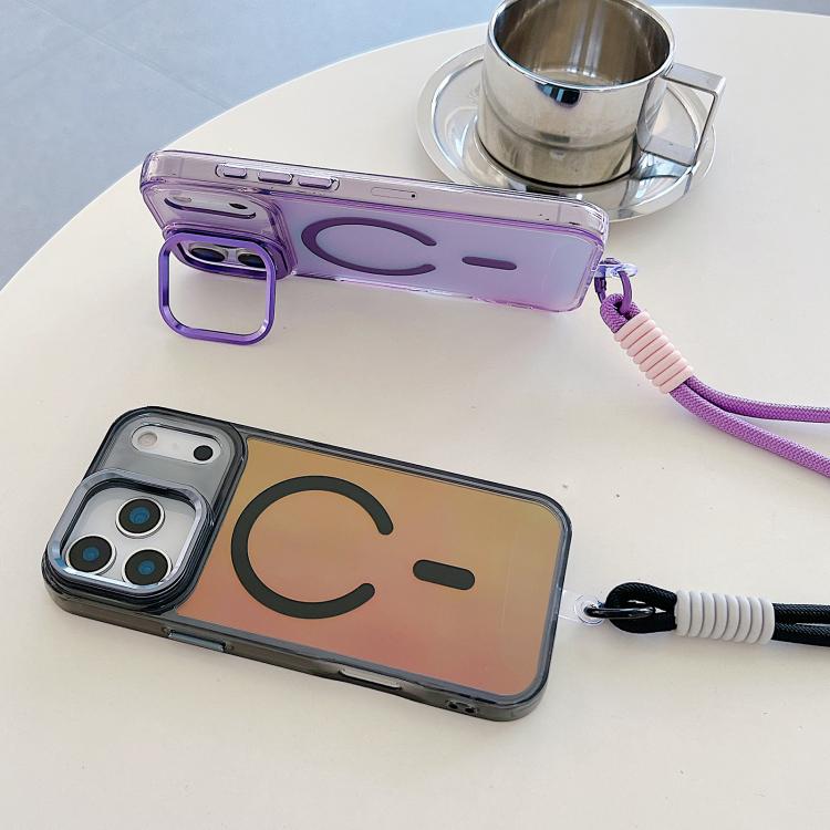 Gradient Discolor MagSafe Phone Case with Holder / Wrist Strap