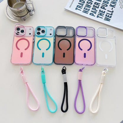 Gradient Discolor MagSafe Phone Case with Holder / Wrist Strap