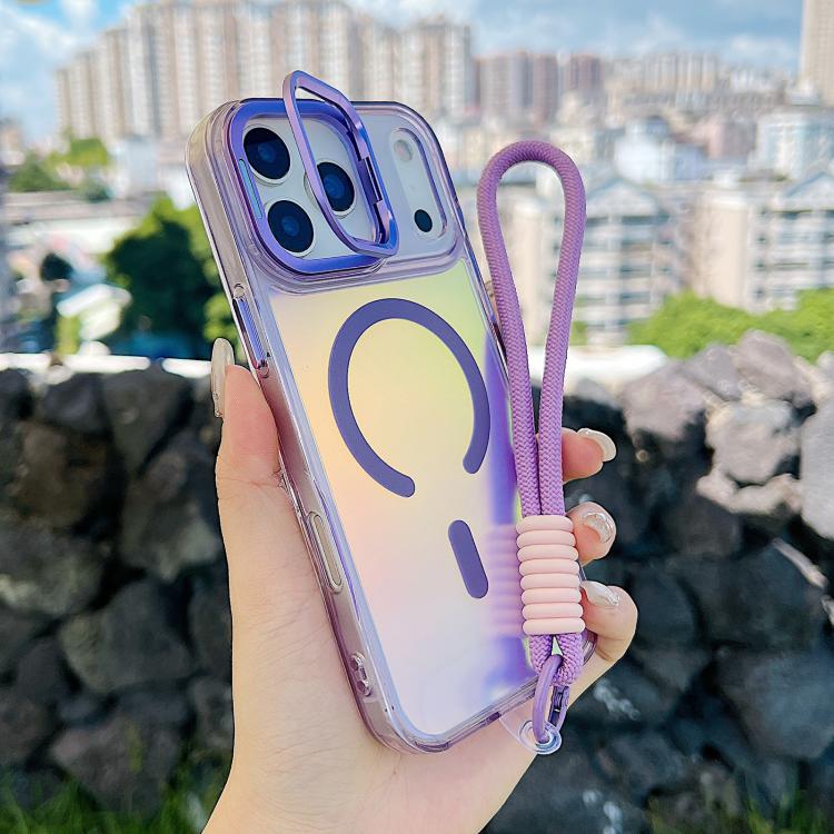 Gradient Discolor MagSafe Phone Case with Holder / Wrist Strap