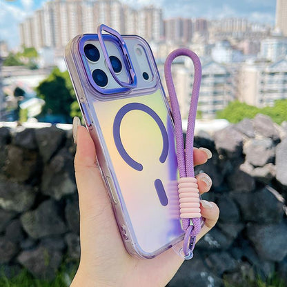 Gradient Discolor MagSafe Phone Case with Holder / Wrist Strap