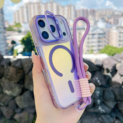 Gradient Discolor MagSafe Phone Case with Holder / Wrist Strap