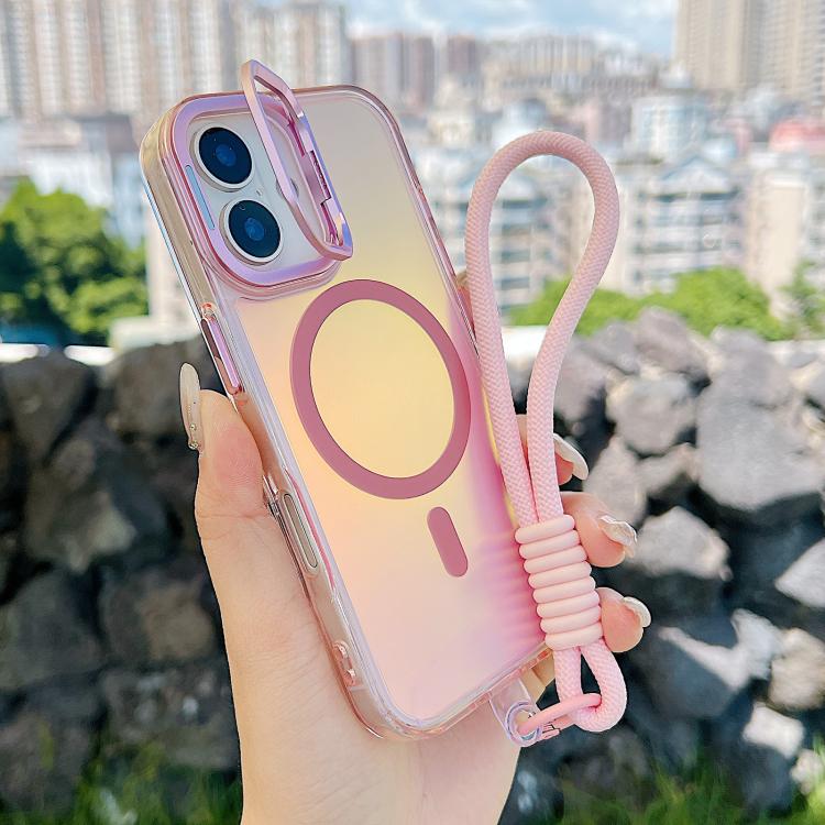 Gradient Discolor MagSafe Phone Case with Holder / Wrist Strap