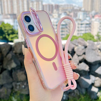 Gradient Discolor MagSafe Phone Case with Holder / Wrist Strap