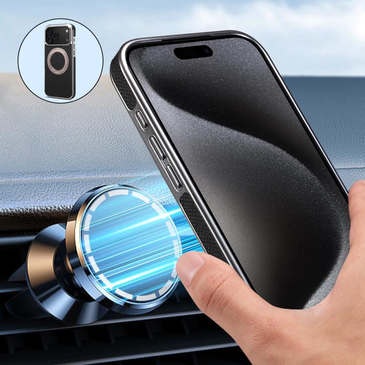 Denior A23 Magnetic Holder Electroplating Genuine Leather Phone Case