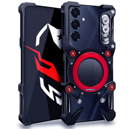 Rotating Bracket Hollow Metal Phone Case with Lanyard