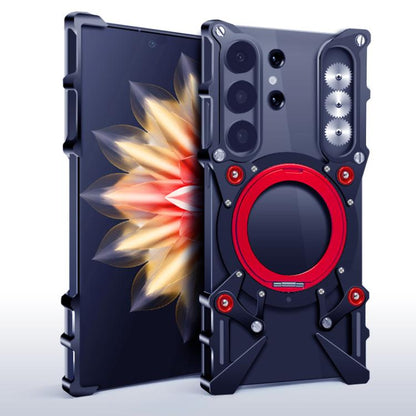 Rotating Bracket Hollow Metal Phone Case with Lanyard