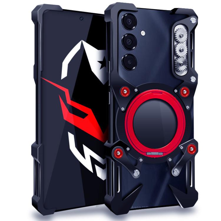 Rotating Bracket Hollow Metal Phone Case with Lanyard