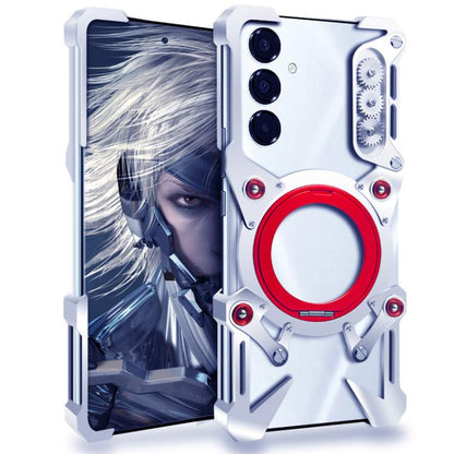 Rotating Bracket Hollow Metal Phone Case with Lanyard