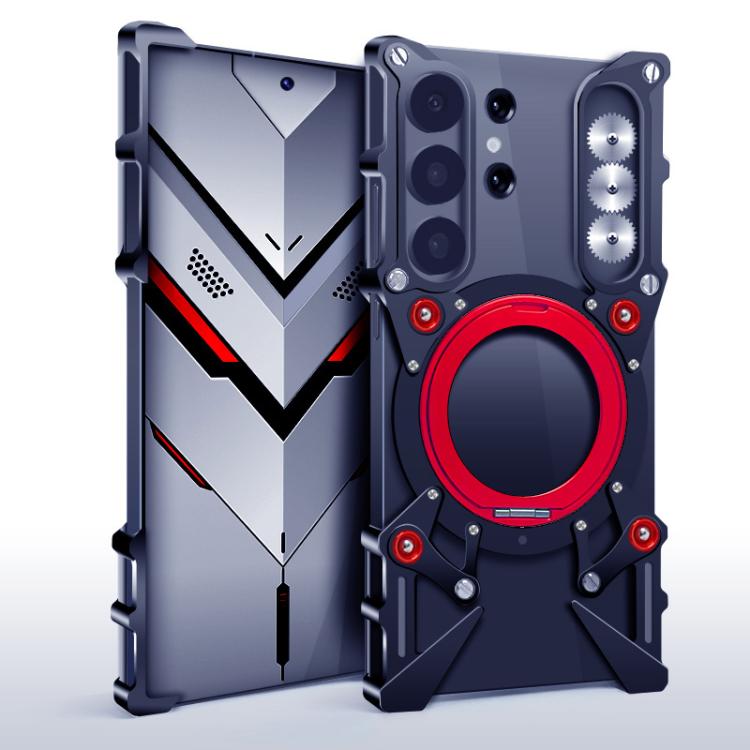 Rotating Bracket Hollow Metal Phone Case with Lanyard