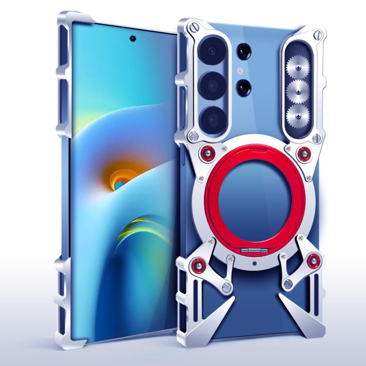 Rotating Bracket Hollow Metal Phone Case with Lanyard