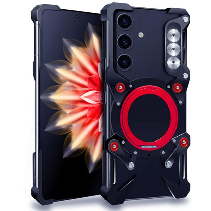 Rotating Bracket Hollow Metal Phone Case with Lanyard