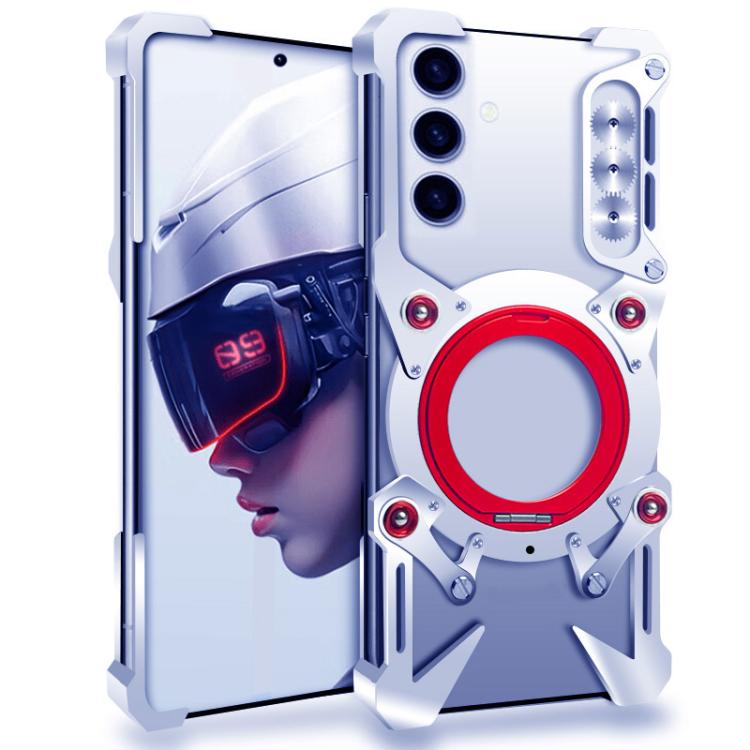 Rotating Bracket Hollow Metal Phone Case with Lanyard