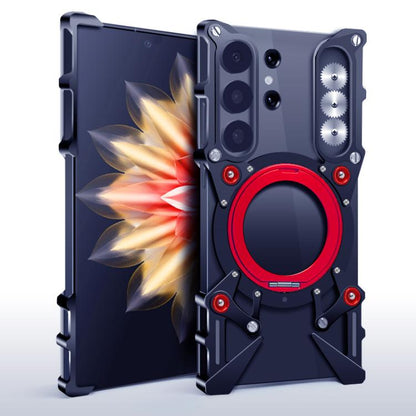 Rotating Bracket Hollow Metal Phone Case with Lanyard