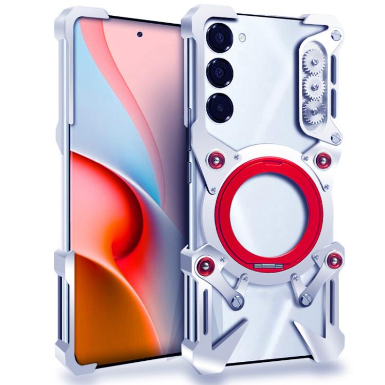 Rotating Bracket Hollow Metal Phone Case with Lanyard