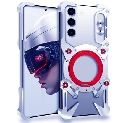 Rotating Bracket Hollow Metal Phone Case with Lanyard