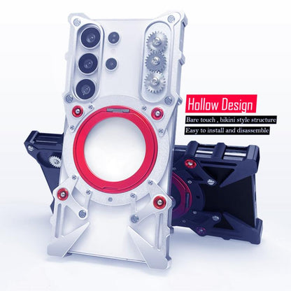 Rotating Bracket Hollow Metal Phone Case with Lanyard