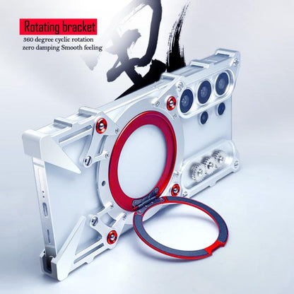 Rotating Bracket Hollow Metal Phone Case with Lanyard