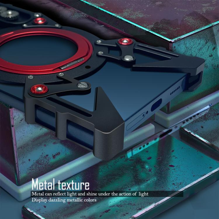 Rotating Bracket Hollow Metal Phone Case with Lanyard