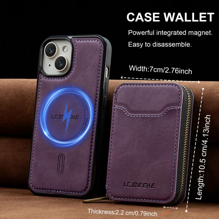 LC.IMEEKE L6 Series Zipper Card Bag MagSafe Magnetic Phone Case