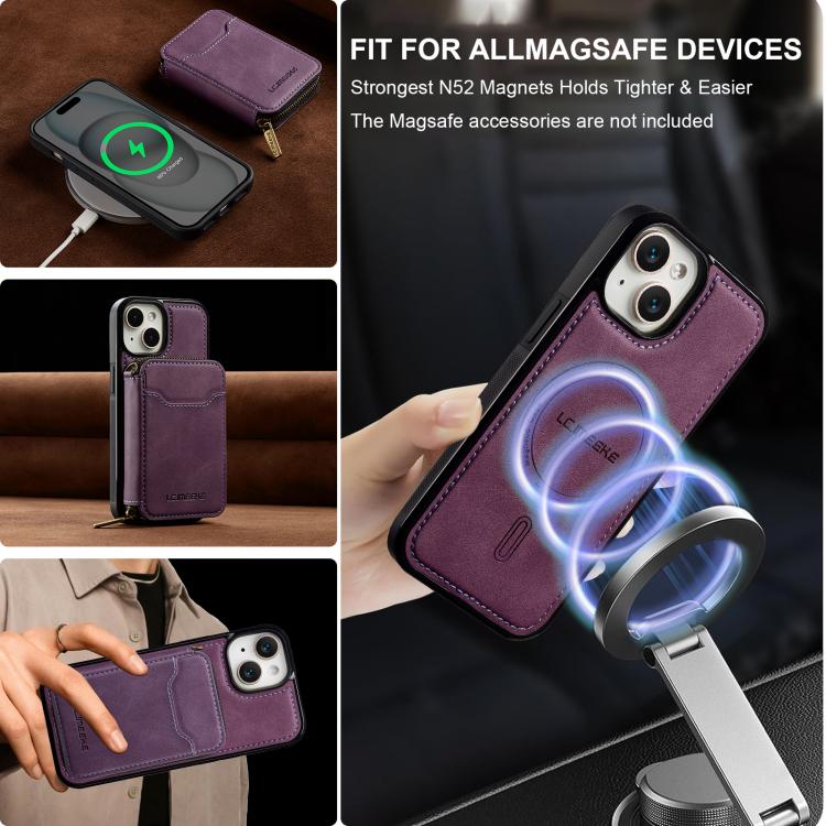 LC.IMEEKE L6 Series Zipper Card Bag MagSafe Magnetic Phone Case