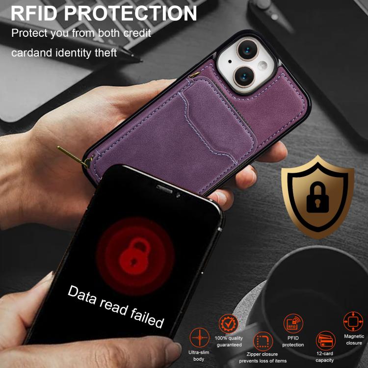 LC.IMEEKE L6 Series Zipper Card Bag MagSafe Magnetic Phone Case