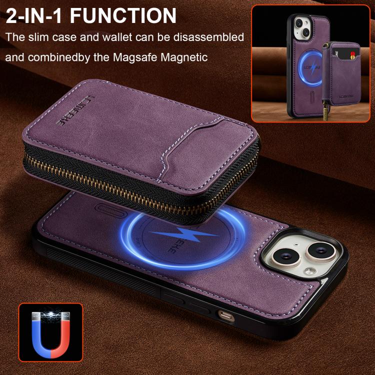LC.IMEEKE L6 Series Zipper Card Bag MagSafe Magnetic Phone Case
