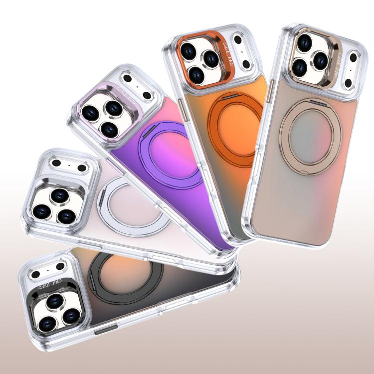 Gradient Discolor Rotating Holder Lens Kickstand Magsafe Phone Case