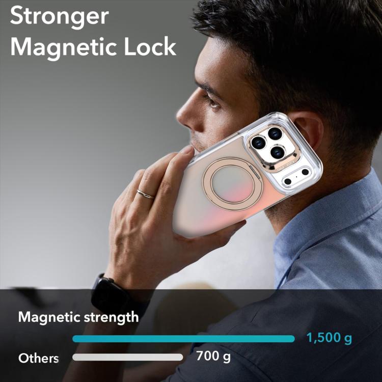 Gradient Discolor Rotating Holder Lens Kickstand Magsafe Phone Case