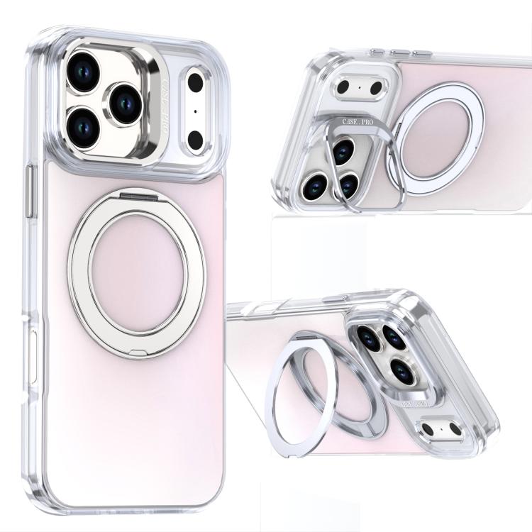 Gradient Discolor Rotating Holder Lens Kickstand Magsafe Phone Case