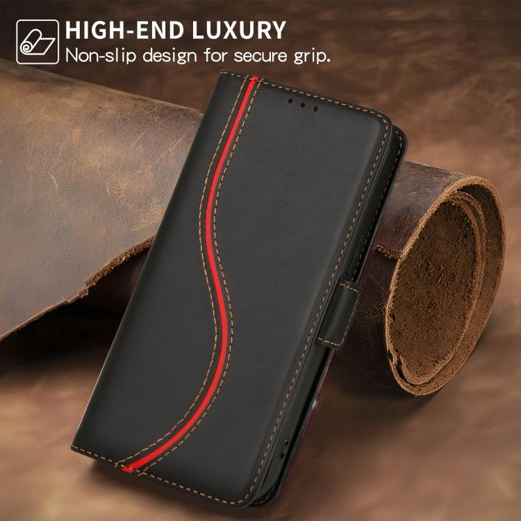 Side Buckle S Curve Leather Phone Case
