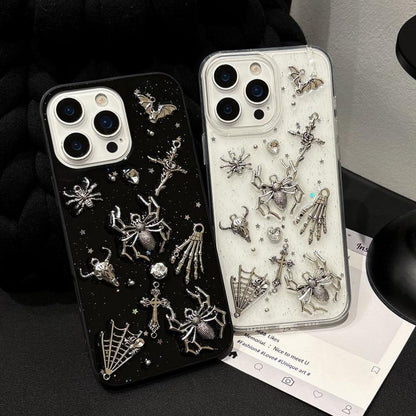 Dark-Style Spider Epoxy Acrylic Hybrid TPU Phone Case