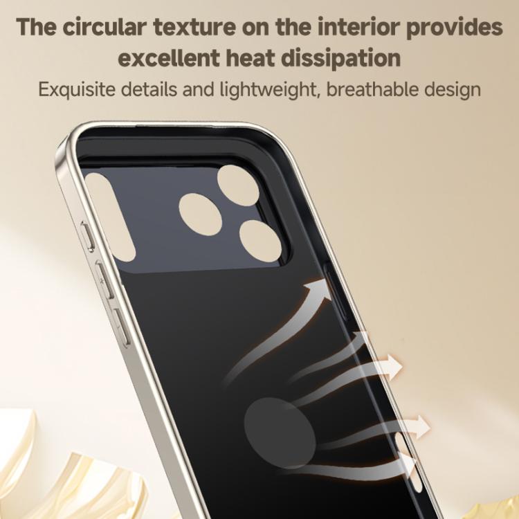 Skin Feel Leather Texture Cooling MagSafe Phone Case with 360 Degrees Rotating Holder