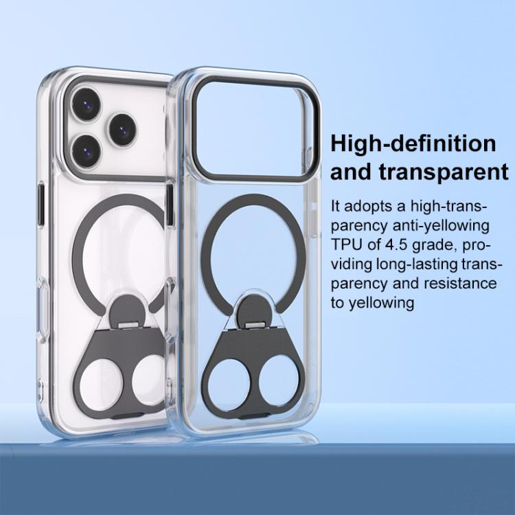High Transparent MagSafe TPU Phone Case with 360 Degrees Rotating Ring Holder
