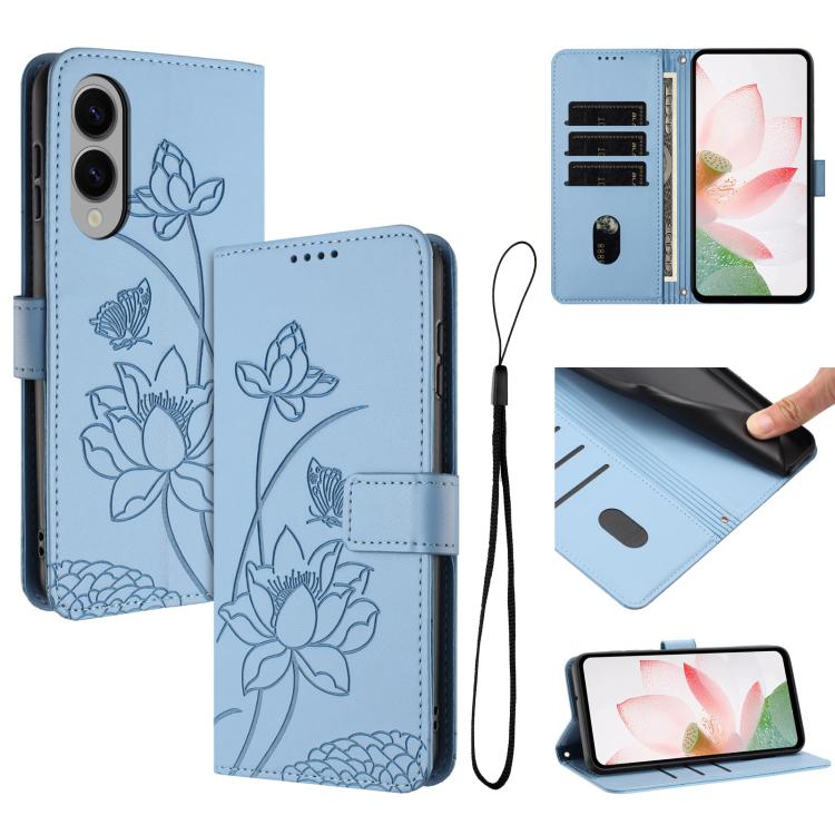 Lotus Embossed Leather Phone Case with Lanyard