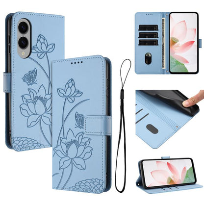 Lotus Embossed Leather Phone Case with Lanyard