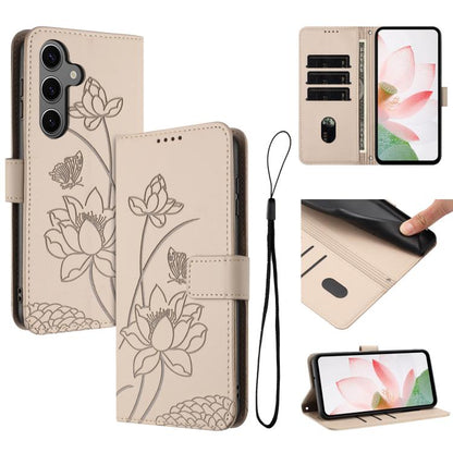 Lotus Embossed Leather Phone Case with Lanyard