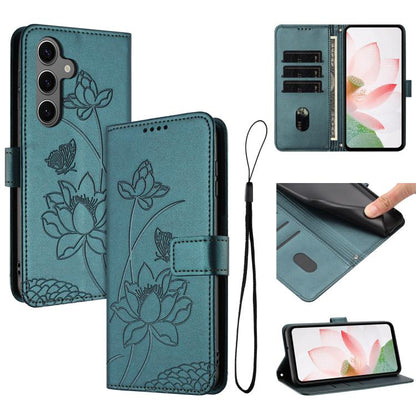 Lotus Embossed Leather Phone Case with Lanyard