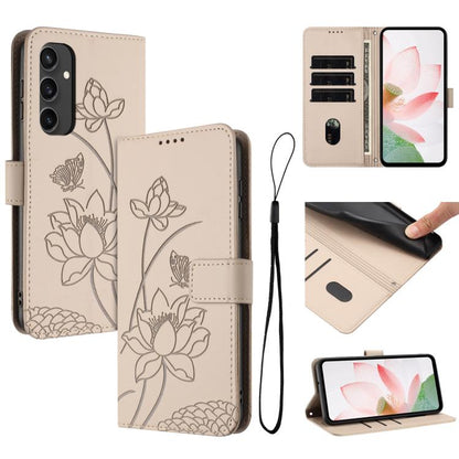 Lotus Embossed Leather Phone Case with Lanyard