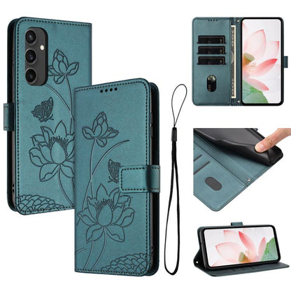 Lotus Embossed Leather Phone Case with Lanyard
