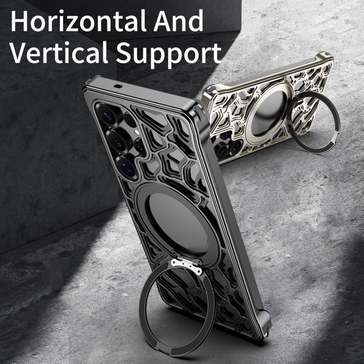 Yunyan Series Alloy Rotating Holder MagSafe Half Frame Phone Case