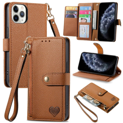 Love Zipper Lanyard Leather Phone Case