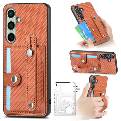 Wristband Kickstand Wallet Back Phone Case with Tool Knife