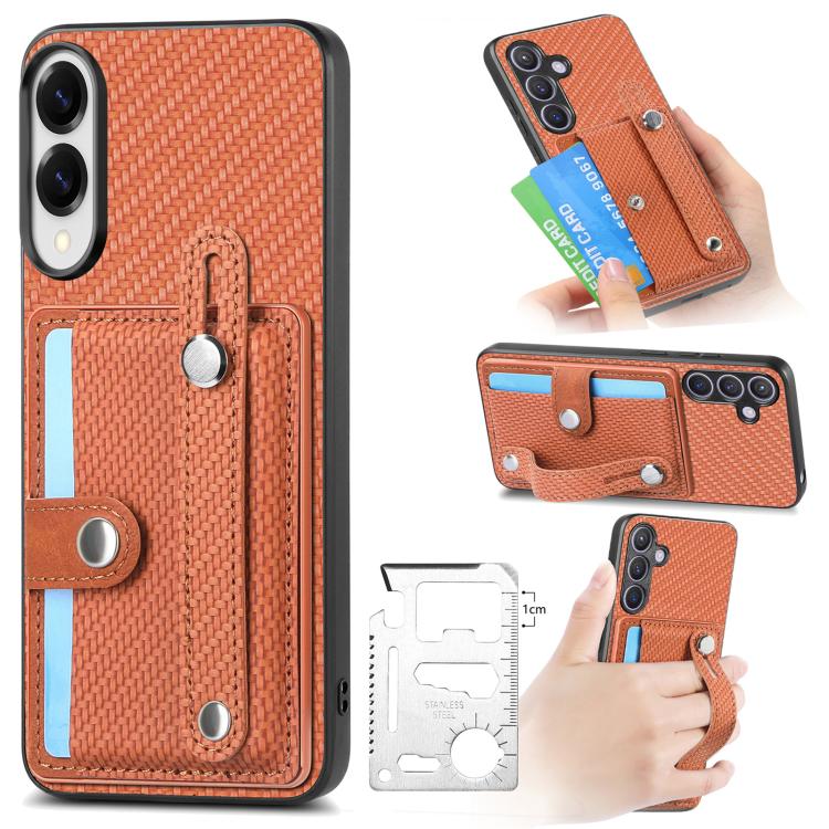 Wristband Kickstand Wallet Back Phone Case with Tool Knife