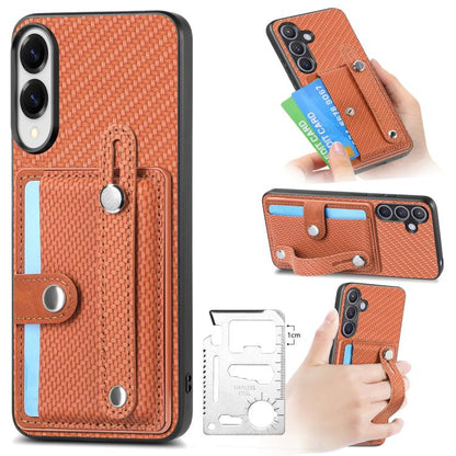 Wristband Kickstand Wallet Back Phone Case with Tool Knife
