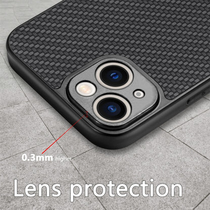 Carbon Fiber Texture Leather Back Phone Case