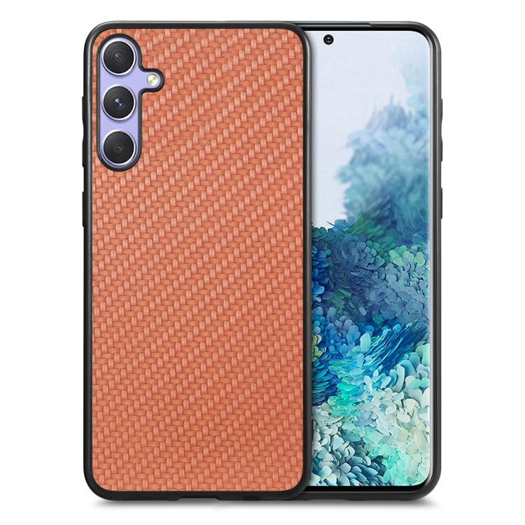 Carbon Fiber Texture Leather Back Cover Phone Case