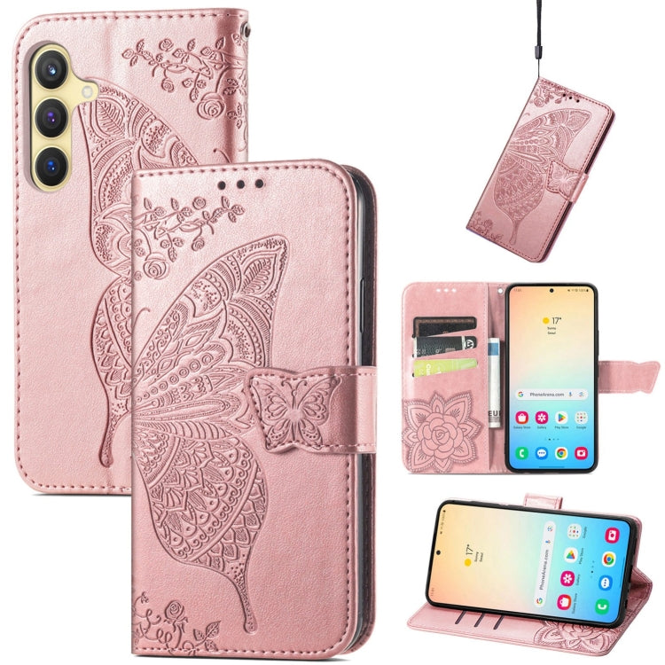 Butterfly Love Flower Embossed Leather Phone Case