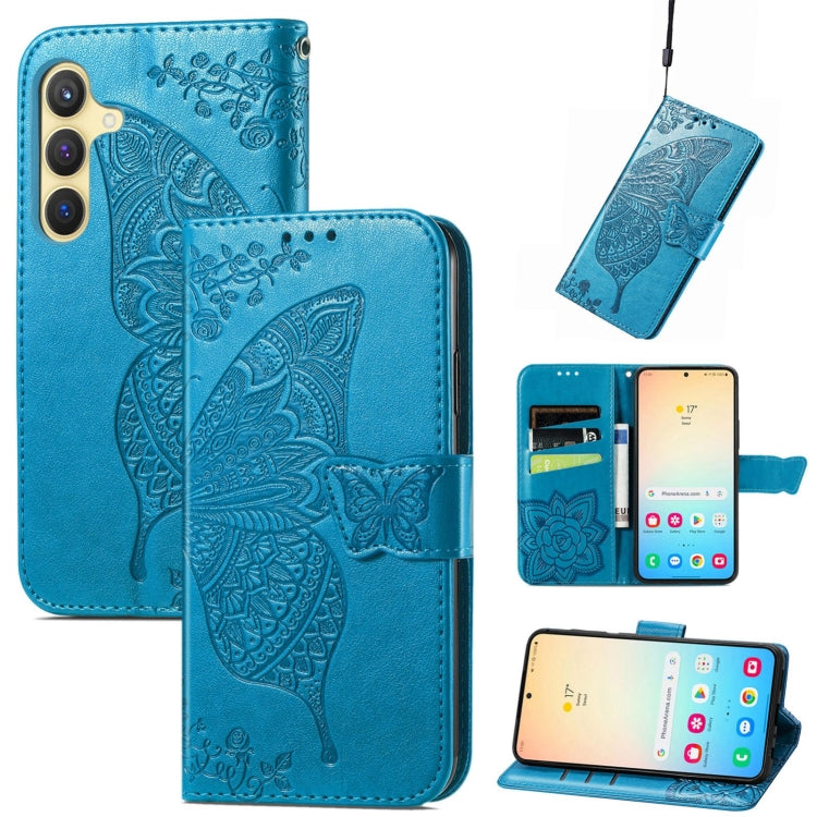 Butterfly Love Flower Embossed Leather Phone Case