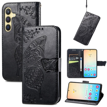 Butterfly Love Flower Embossed Leather Phone Case