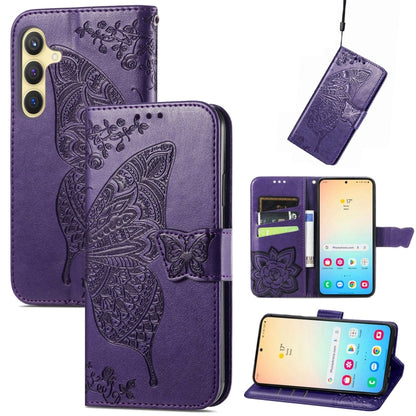 Butterfly Love Flower Embossed Leather Phone Case